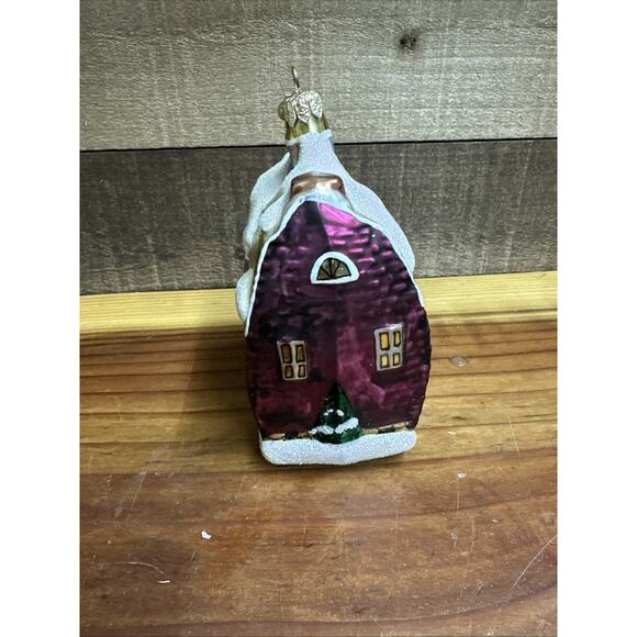 Dept 56 Night Before Christmas Glass Ornament Brick Town Hall In Box - Picture 4 of 5